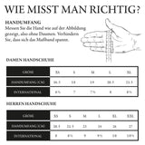 Lederhandschuhe Schwarz Herren Jaxon – Schwartz & von Halen® – Premium Lederhandschuhe - Größentabelle
