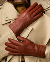 Alessandra (cognac) - Handschuhe aus Ziegenleder mit Lammwollfutter und Touchscreen-Funktion