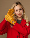 Alexis (gelb) - Klassische Lammleder-Autohandschuhe für Damen mit Touchscreen-Funktion