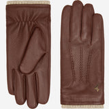 Columbus (braun) - Handschuhe aus Hirschleder (American deerskin) mit Wollfutter