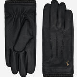 Columbus (schwarz) - Handschuhe aus Hirschleder (American deerskin) mit Wollfutter