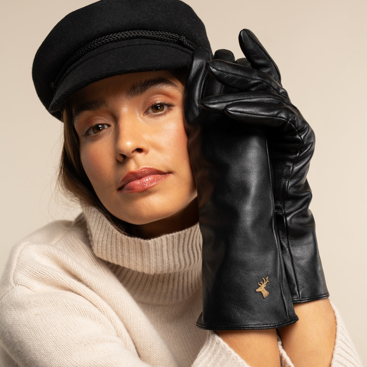Emma Extra Lange Handschuhe Damen Schwarz– Schwartz & von Halen® – Premium Lederhandschuhe - 5