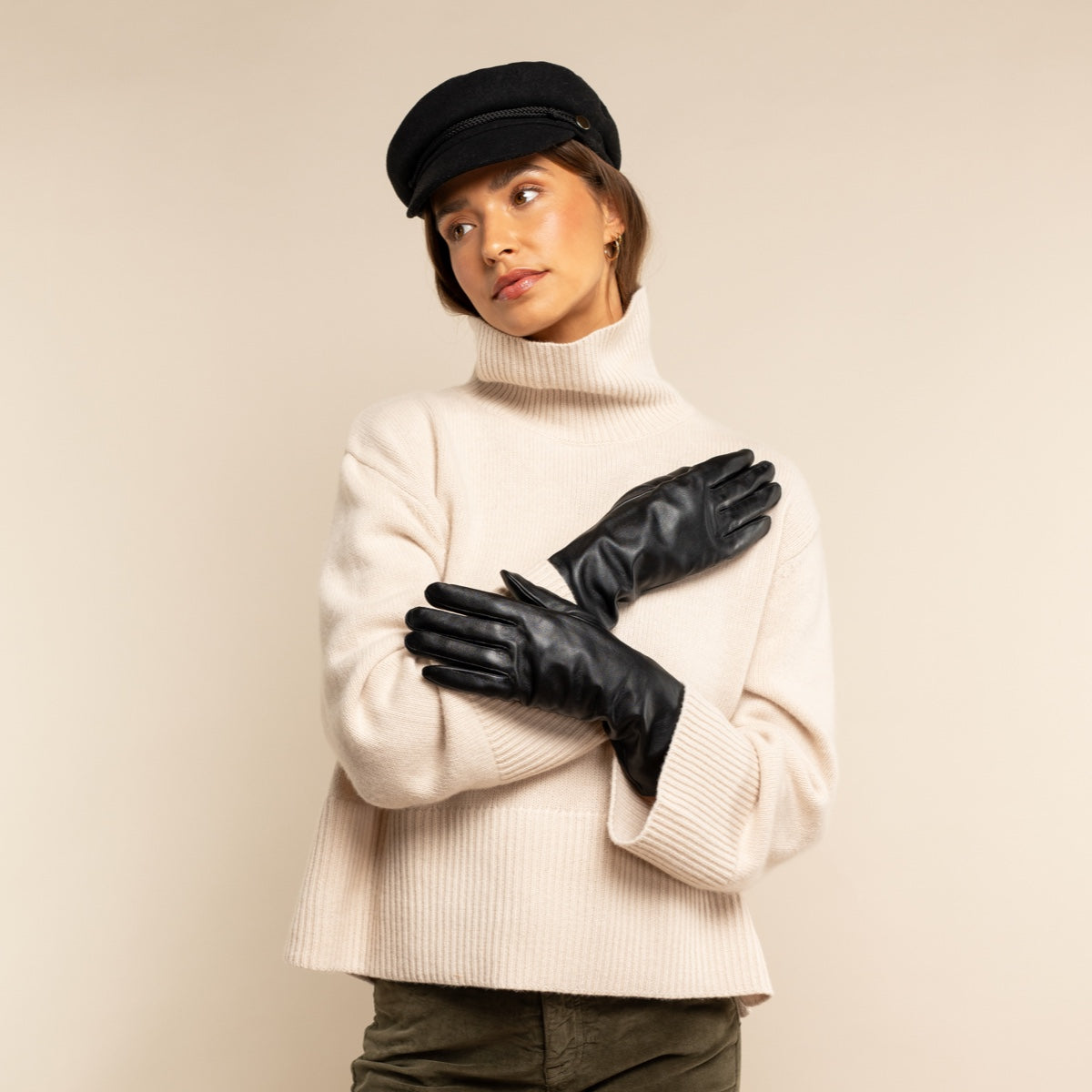 Emma Extra Lange Handschuhe Damen Schwarz– Schwartz & von Halen® – Premium Lederhandschuhe - 6