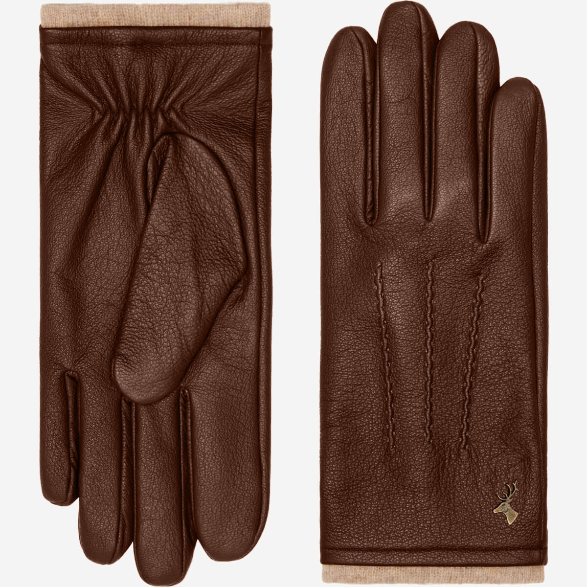 Harvey - brown - Goatskin leather gloves with luxurious wool lining & touchscreen feature - Schwartz & von Halen - US - 3