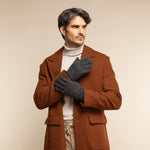 Handschuhe aus Wolle Shetland Grau Hudson  – Schwartz & von Halen® – Premium Lederhandschuhe - 5