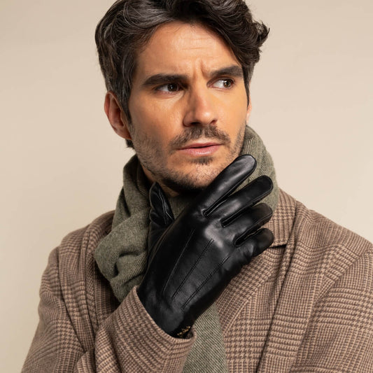 James (black) - classic sheepskin leather gloves with luxurious cashmere lining & touchscreen feature  - Schwartz & von Halen - US - 9