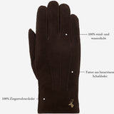 Josie (braun) - Ziegenwildlederhandschuhe mit luxuriösem Shearling-Futter