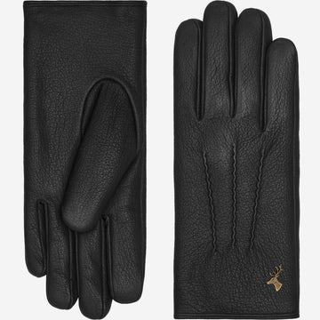 Julia (black) - goatskin leather gloves with luxury faux fur lining & touchscreen feature  - Schwartz & von Halen - US - 2