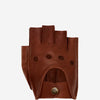 Liam (brown) - Classic men’s fingerless lambskin driving gloves
