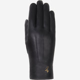 Lily (schwarz) - Schafslederhandschuhe mit warmem Fleece-Futter und Touchscreen-Funktion