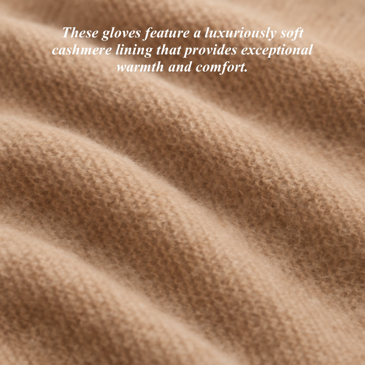 Beige cashmere lining fabric detail inside a glove cuff