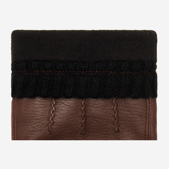 William (brown) - goatskin leather gloves with warm fleece lining and press-stud  - Schwartz & von Halen - US - 4