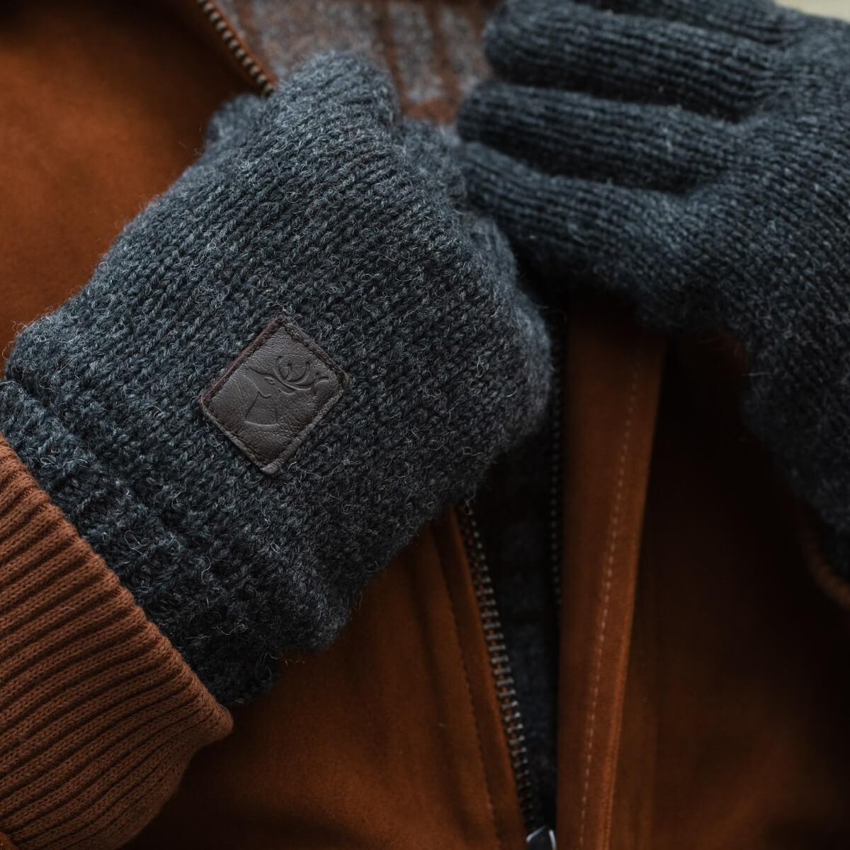 Handschuhe aus Wolle Shetland Grau Hudson  – Schwartz & von Halen® – Premium Lederhandschuhe - 10